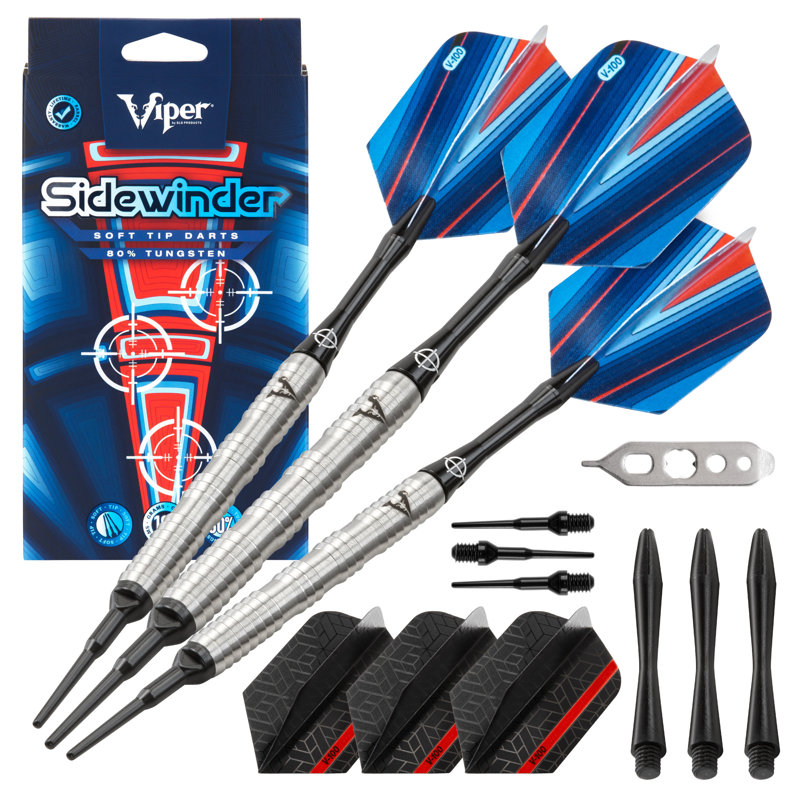 Ensemble 16 pièces de fléchettes circulaires en tonneau de tungstène sidewinder