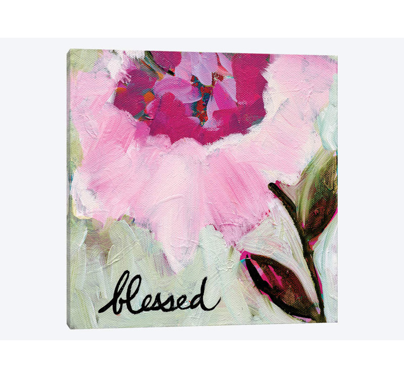«Blessed», impression sur toile, H 12 po x l 12 po x P 0,75 po, Toile tendue, Pas de tapis