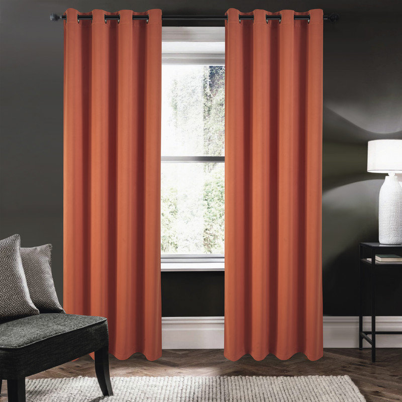 Fitnat 100% Blackout Window Curtain Panel, Spice, 52" W x 95" L