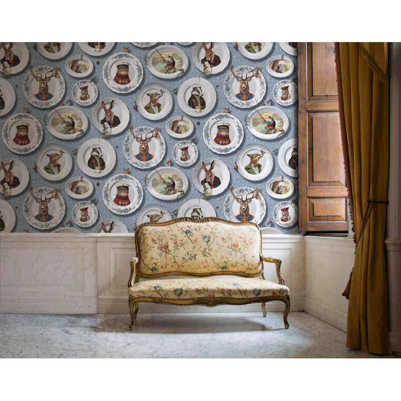 Papier peint non collé Tales of the Manor, Bleu