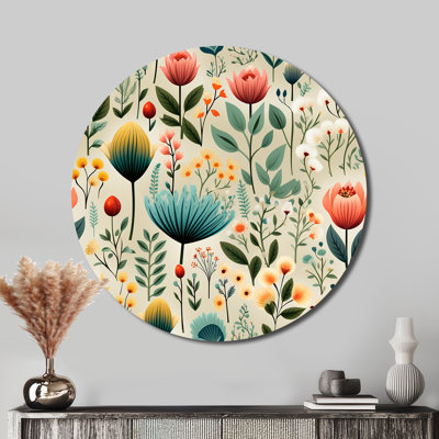 Geoghegan - Floral Round Metal Art