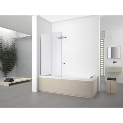 Young Pivot Semi-Frameless Tub Door with Clear Glass