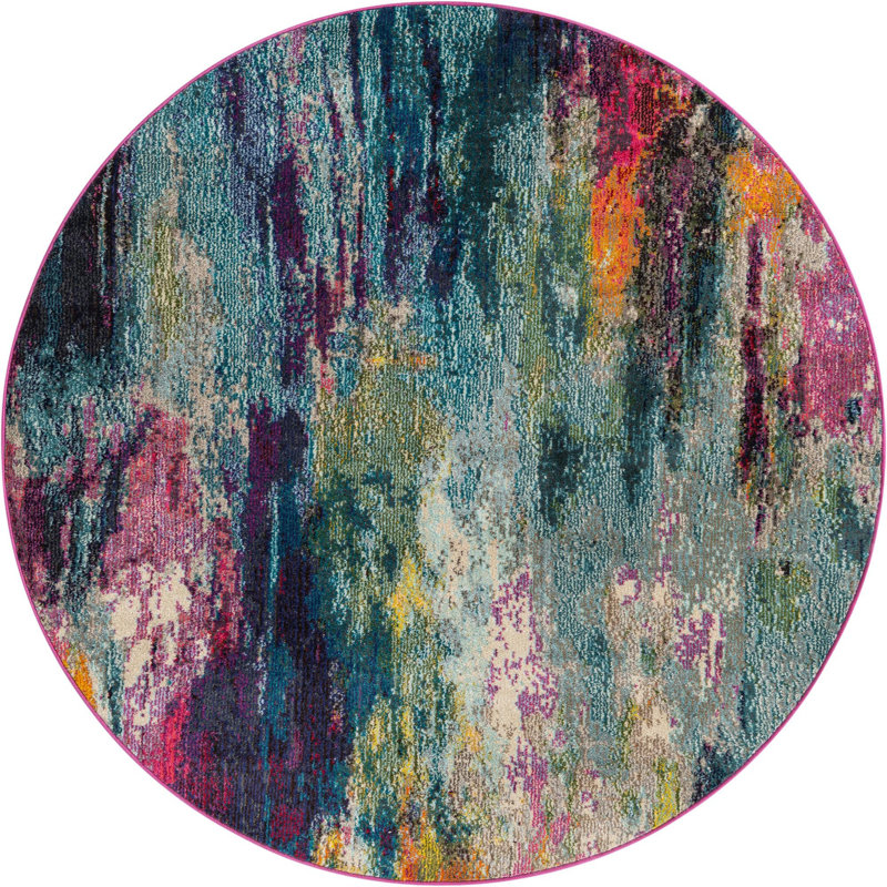 Prismatic Abstract Indoor Rug, Round 5'3"
