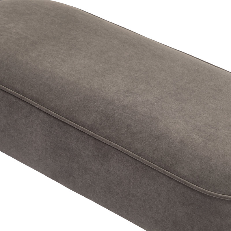  Annetta Modern 39.4"W Velvet Upholstered Bench, Gray