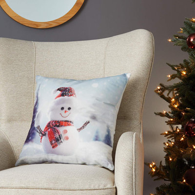 Christmas Snowed Man Throw Pillow
