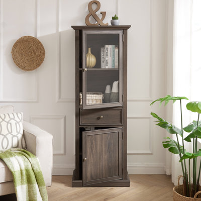 Armoire de rangement haute, armoire autoportante avec porte en verre et tablettes, armoire de buffet, armoire avec tiroir pour le salon, la cuisine, la salle à manger, le bureau,
