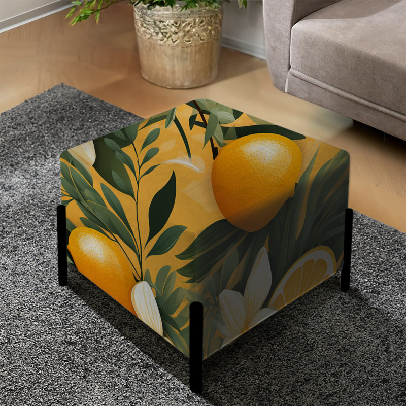 Mango Sunset Tropical Pattern - Tropical Square Ottoman