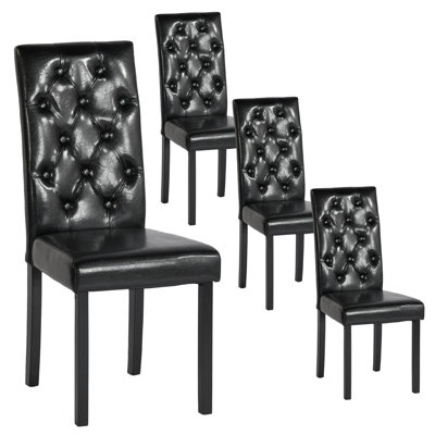 Kaarlo 47 cm H Tufted Faux Leather Full Back Parsons Chair