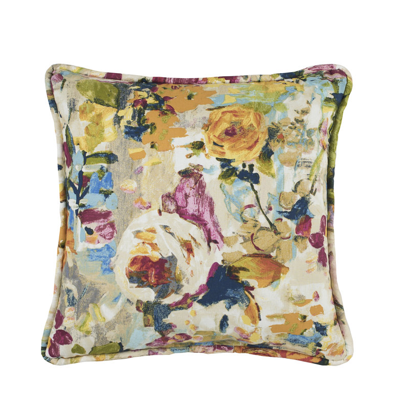 Martella Traditional Cotton Floral Square Pillow