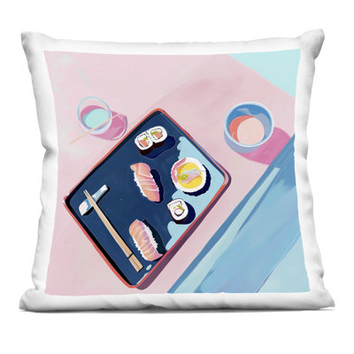 Sushi Me Food Tray Decorative Printed Throw Pillow design by Walker Noble