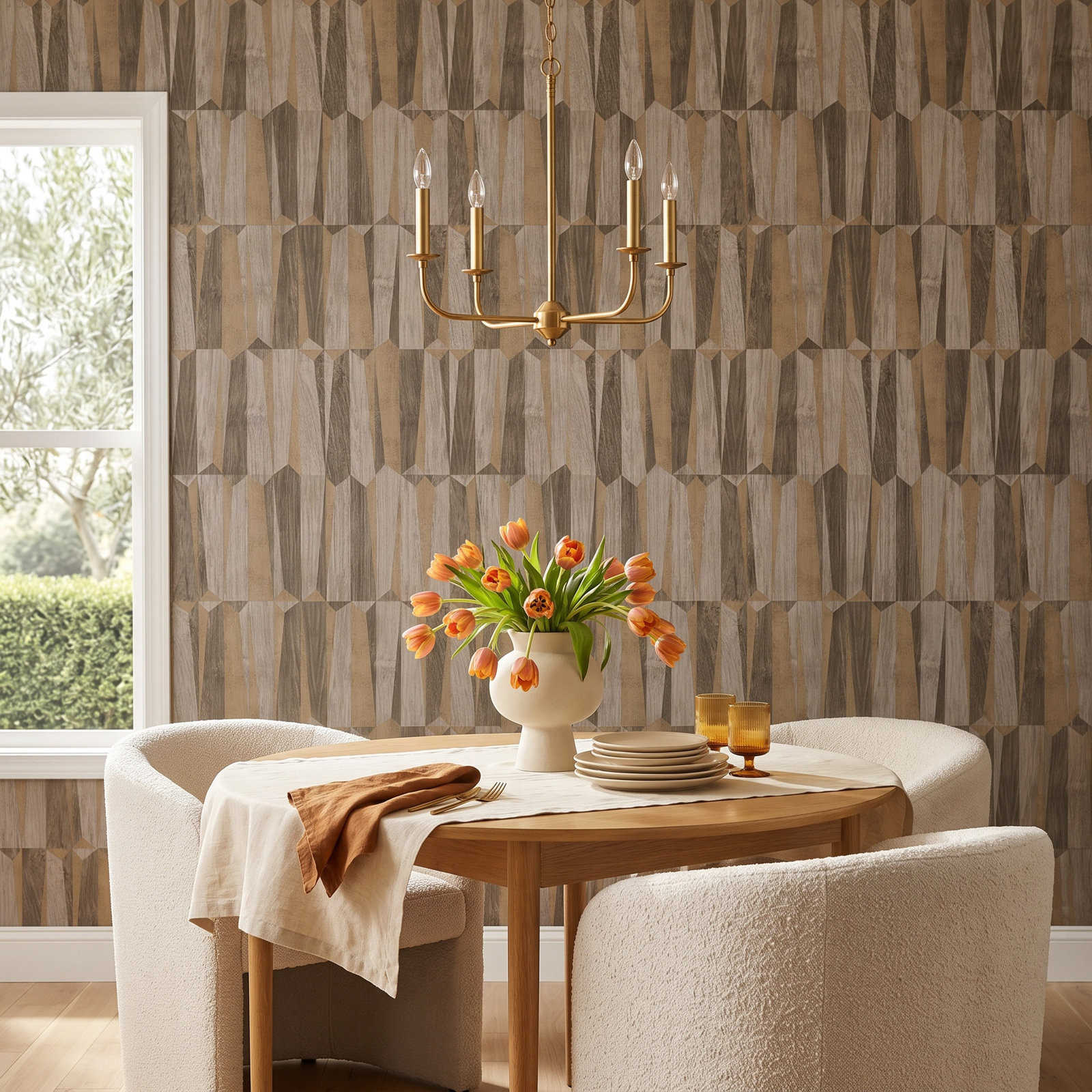 Fusion Wallpaper Roll, Brown/Gray