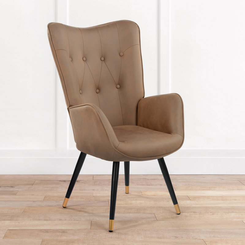 Lathgertha Upholstered Armchair, Brown