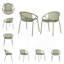 Ensemble de salle à manger d'extérieur moderne 7 pièces avec chaises empilables et table en bois d'acacia durable-429242988
