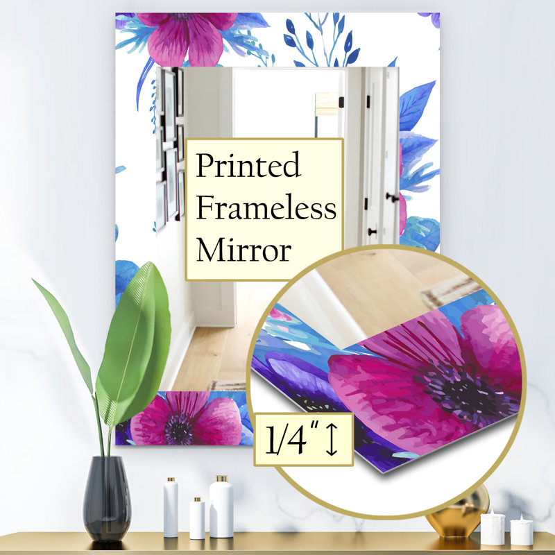 Miroir mural traditionnel fleur 45, H 39,4 po x l 29,5 po