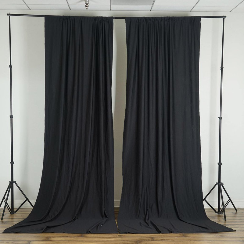 Panneau de rideau simple obscurcissant Antion, 56 po x 108 po, Noir