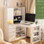 Bureau d'ordinateur en forme de L avec rangement et DEL - Économie d'espace, élégant pour le bureau personnel Crochet pour casque de jeu en L moderne