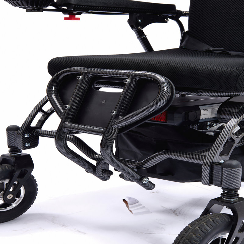 Fauteuil roulant électrique pliable tout-terrain pour adultes avec deux batteries au lithium, fauteuil roulant tout-terrain motorisé 500w, conception sécuritaire d'absorption des chocs