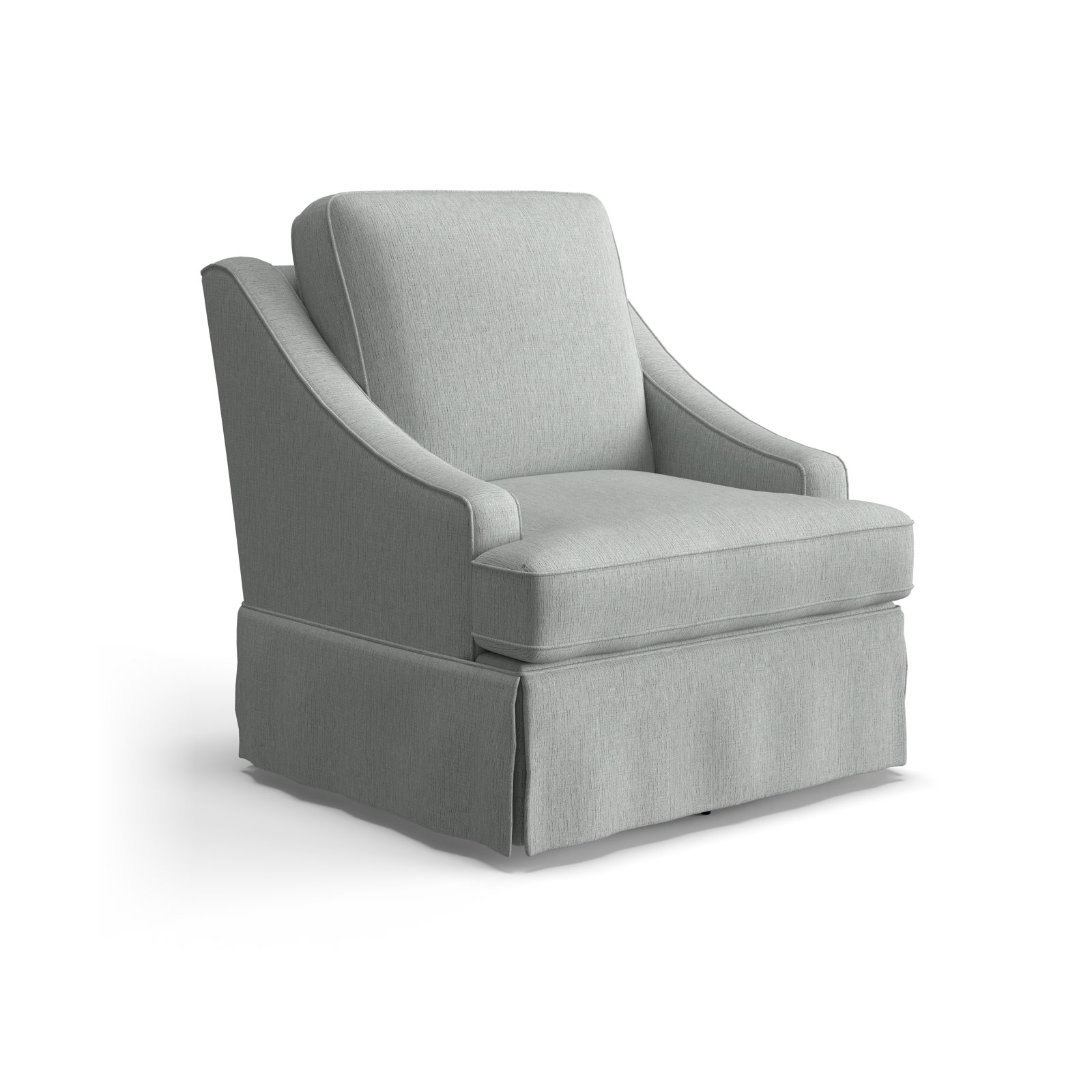 Allerton Upholstered Swivel Glider, Radical Ash Gray Performance Chenille