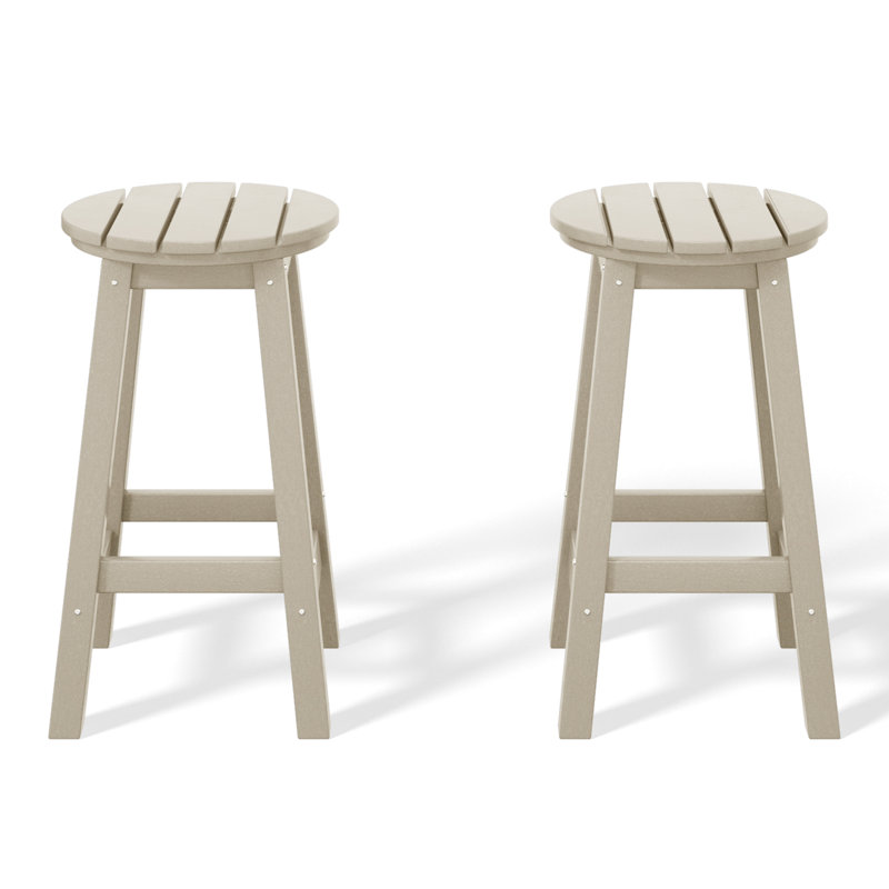 Tabouret de comptoir rond 24 po Laguna, Gris clair