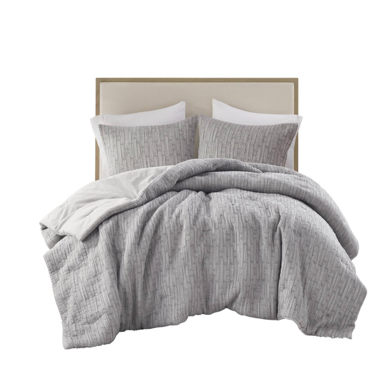 Ensemble de 3 couvre-lits en coton, Gris