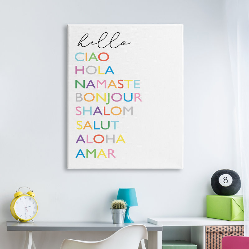 Hello Greetings - Art textuel, Toile tendue, H 48 po x l 36 po x P 1,5 po