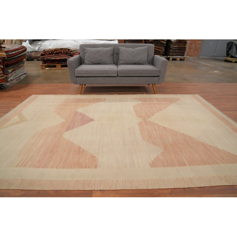 Tapis kilim élégant 7 x 10 avec motifs géométriques subtils