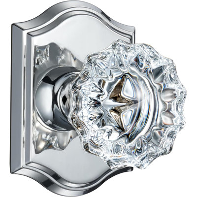 Boutons de porte d'intimité en cristal avec rosette arquée