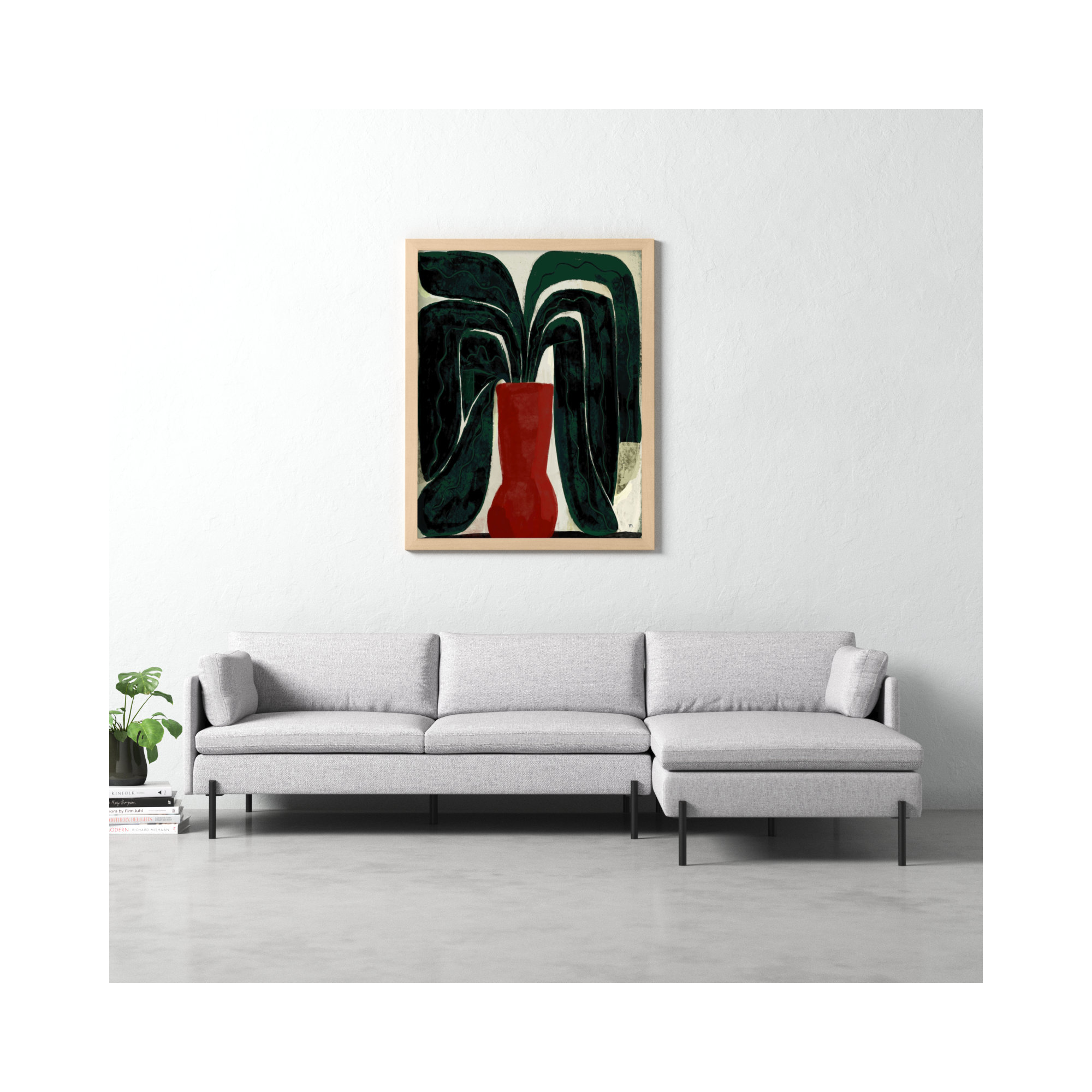Plant #8 by StudioM, 50" H x 40" W x 1.25" D, Brown