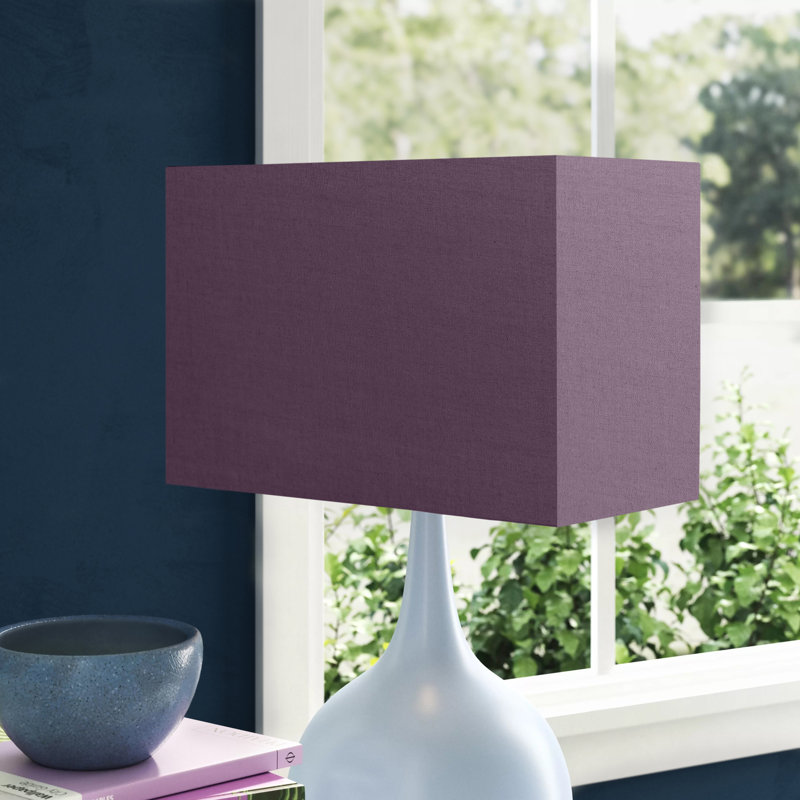 Cotton Rectangle Lamp Shade ( Screw On ), Mauve Purple, 20cm H x 30cm W x 15cm D
