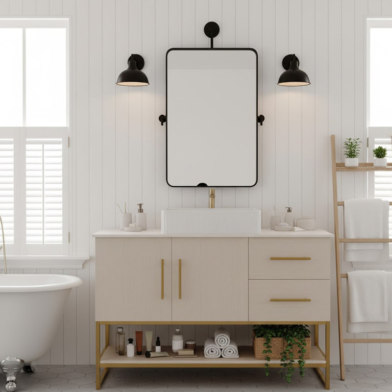 Meuble-lavabo moderne avec lavabo en céramique