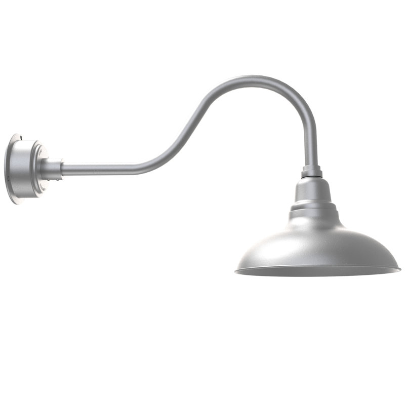 Luminaire de grange d’extérieur à del Idella, Argent galvanisé, H 17 po x l 12 po x P 38 po