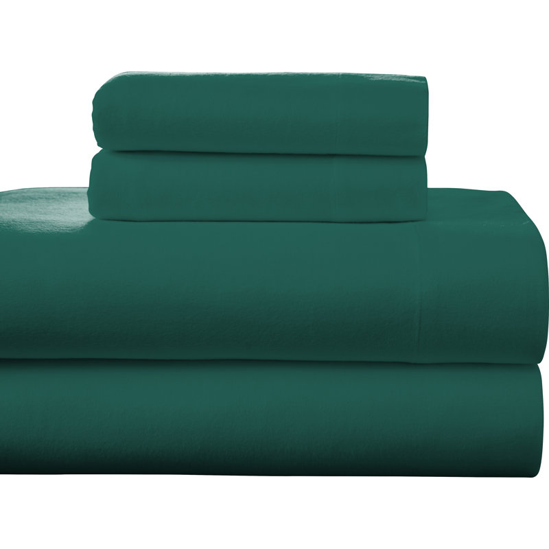 Ensemble de draps en flanelle de coton uni 175 g / m² Pointehaven , Ensemble de draps pour très grand lit californien, Mousse