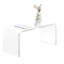 Table basse 39,25 "de long rectangulaire en acrylique avec cascade de 15 mm d'épaisseur, transparent