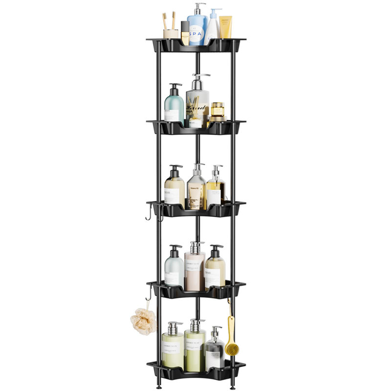 Rithvika Plastic / Acrylic Freestanding Bathroom Shelves,  Matte Black