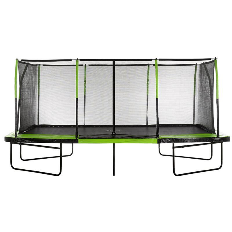 Plexalife - Ensemble de trampoline rectangulaire de style gymnastique 10 pi x 17 pi avec système d'enceinte supérieure de qualité supérieure - vert / noir