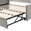Lit de jour simple avec revêtement gris et lit gigogne ajustable pour adultes revêtus de plusieurs espaces fonctionnels, sans sommier tapissier-667602846