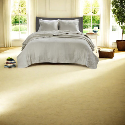 Ensemble de literie confortable en coton crème 3 pièces, style maison de campagne réversible pour toutes les saisons