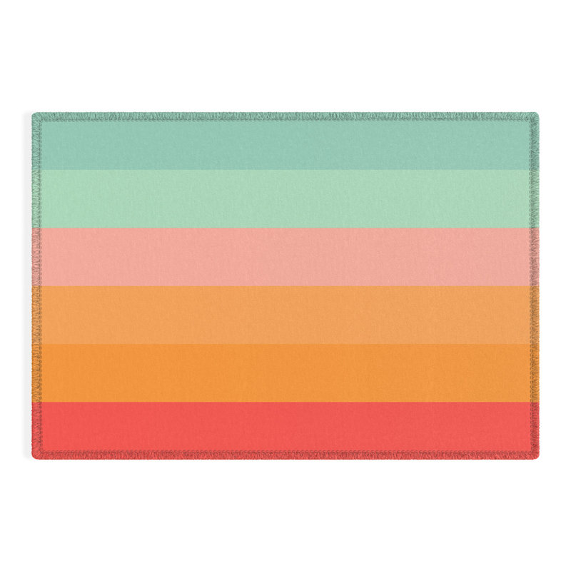 Goslin Striped Indoor / Outdoor Rug, Rectangle 2' x 3'
