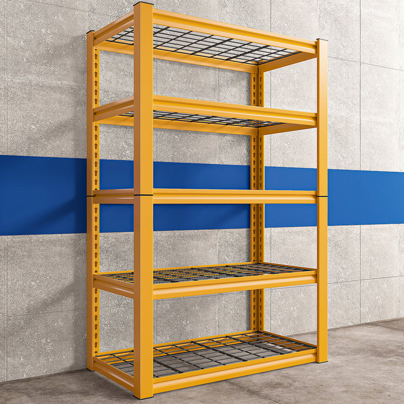 Étagère de rangement l 35,5 po pour sous-sol, H 72 po x l 36 po x P 16 po, Orange