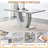  63'' Wooden Dining Table Set, Rectangle Gray Dining Table Set for 4/6 with Leather Chairs-755028152-755028155