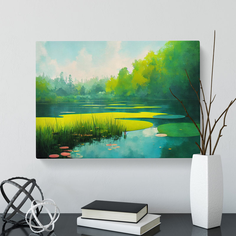 Stunning Summer Pond - Wrapped Canvas
