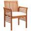Chaise de salle à manger de patio moderne avec coussin en bois d'acacia massif-122893801-87290991