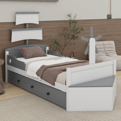 Ayanle Twin Size Boat-Shaped Platform Bed