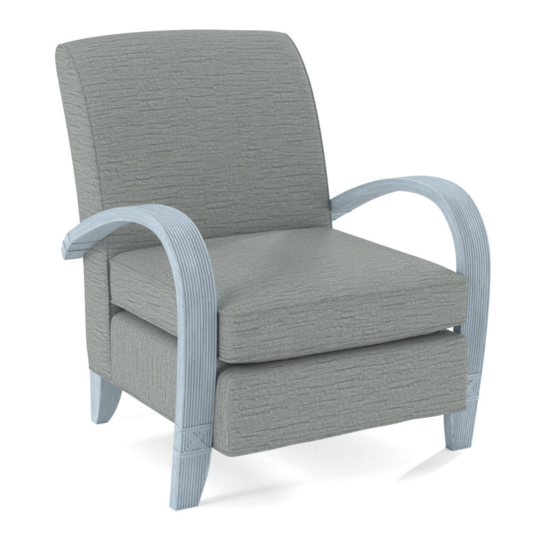 Vero Armchair, Green and Blue Stripe; 0252-54, Sea Glass