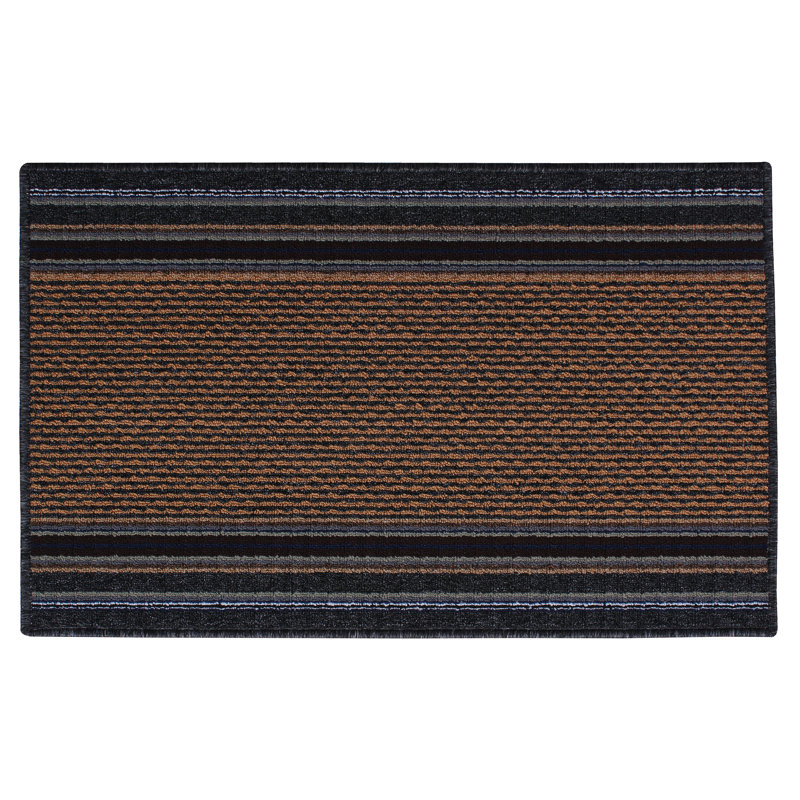 Tapis rayé gris foncé, Rectangle 2 pi x 3 pi