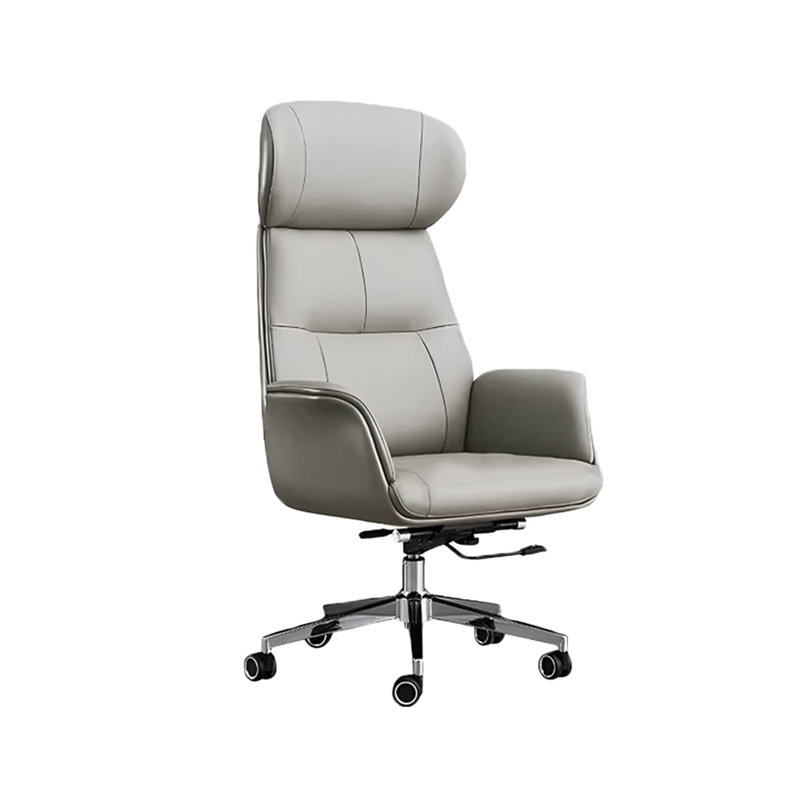 Sashka Task Chair with Headrest, Beige Gray