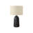 Dios Table Lamp, Textured Black Ceramic Body, Fabric Shade, 27 Inch-116809186