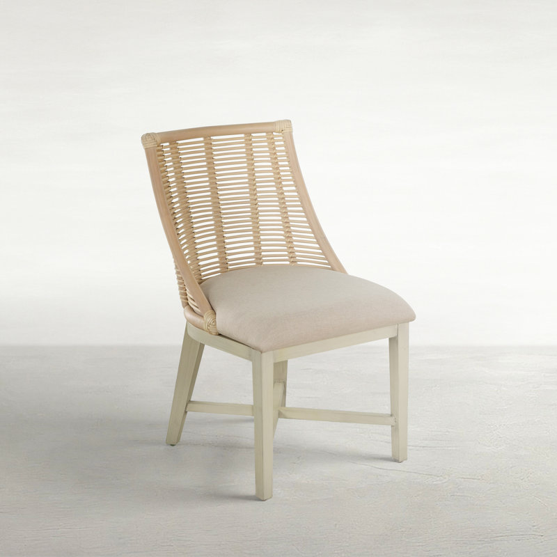 Hamlet Linen Slat Back Side Chair in Beige