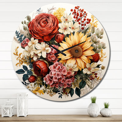 Horloge murale beige et orange