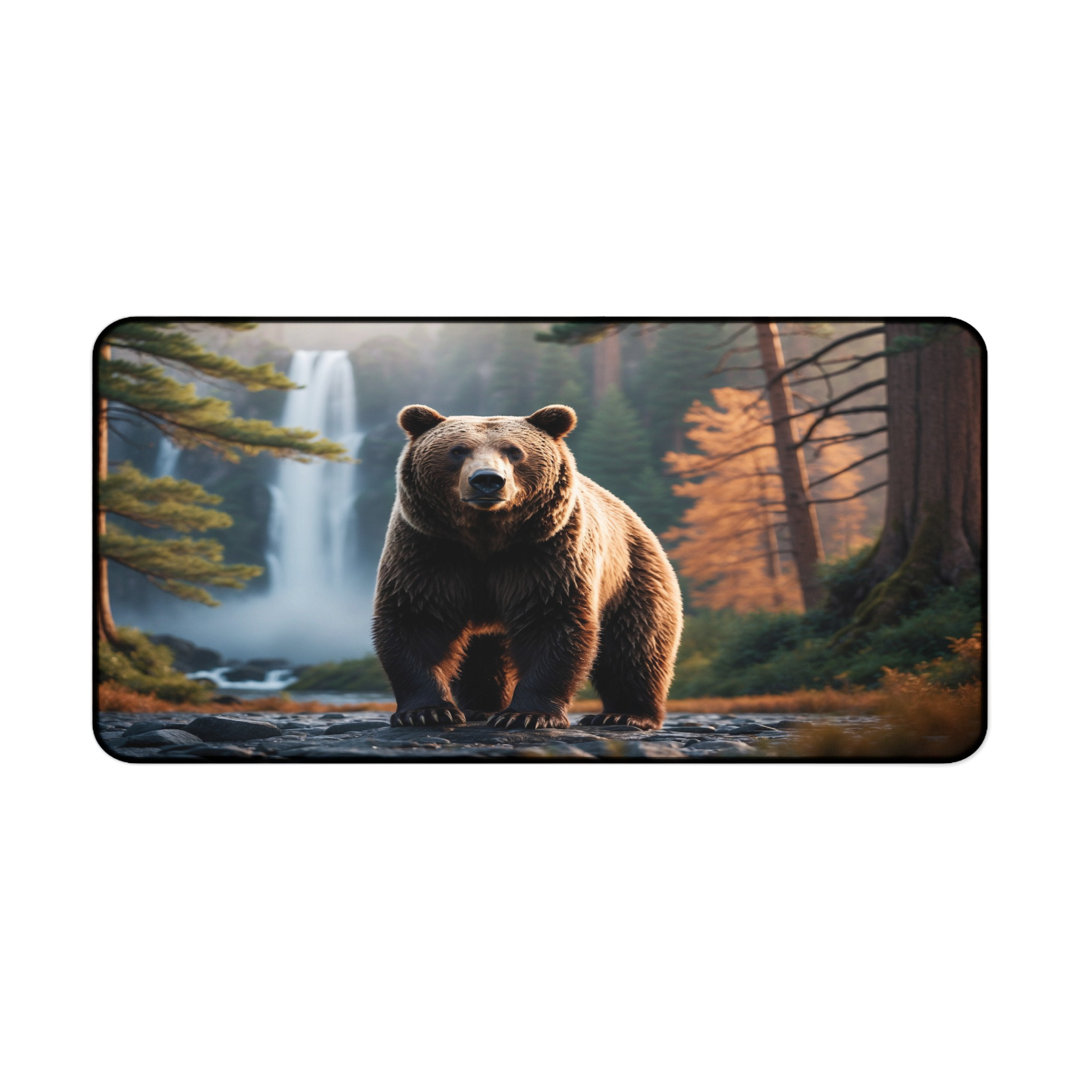 Grizzly Bear Waterfall Desk Mat